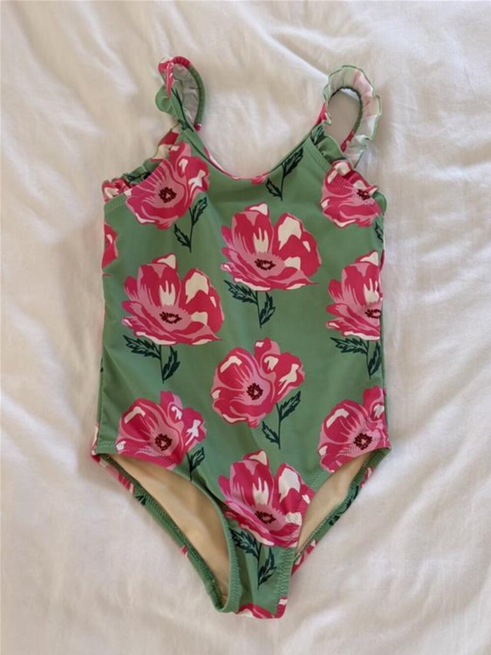 Pink Chicken Green Floral Swimsuit Size 6